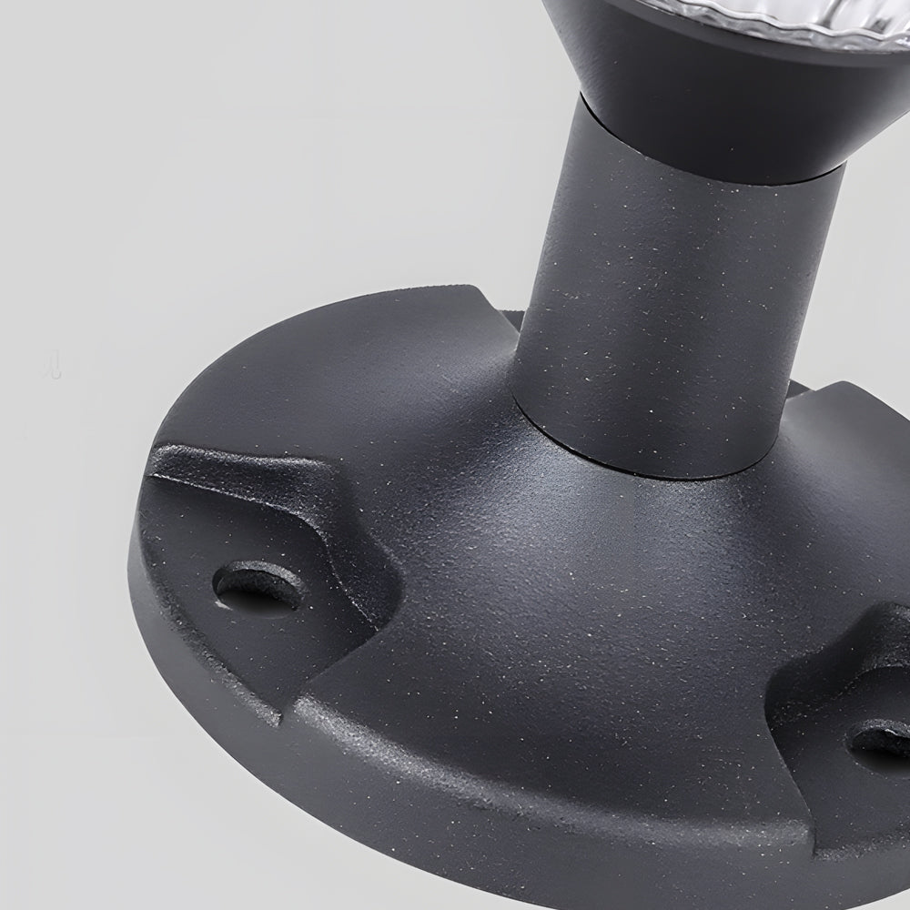 Modern 9-In H Waterproof Black Post Solar LED Pier Mount Light, Outdoor Wall Light, detail 5