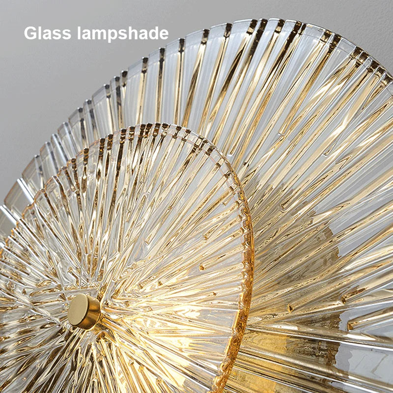 Contemporary Glass Wall Light - Diameter 13.7 inches Glass, Bathroom Wall Sconce, detail 6