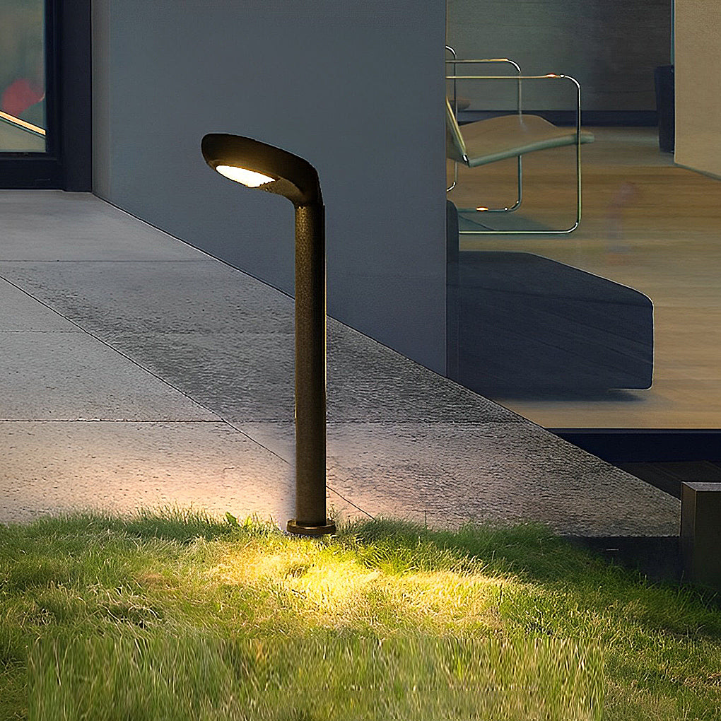 Clean-Lined Waterproof LED Black Contemporary Solar Powered Lawn Lights Garden Lamp, Outdoor Wall Light, detail 3