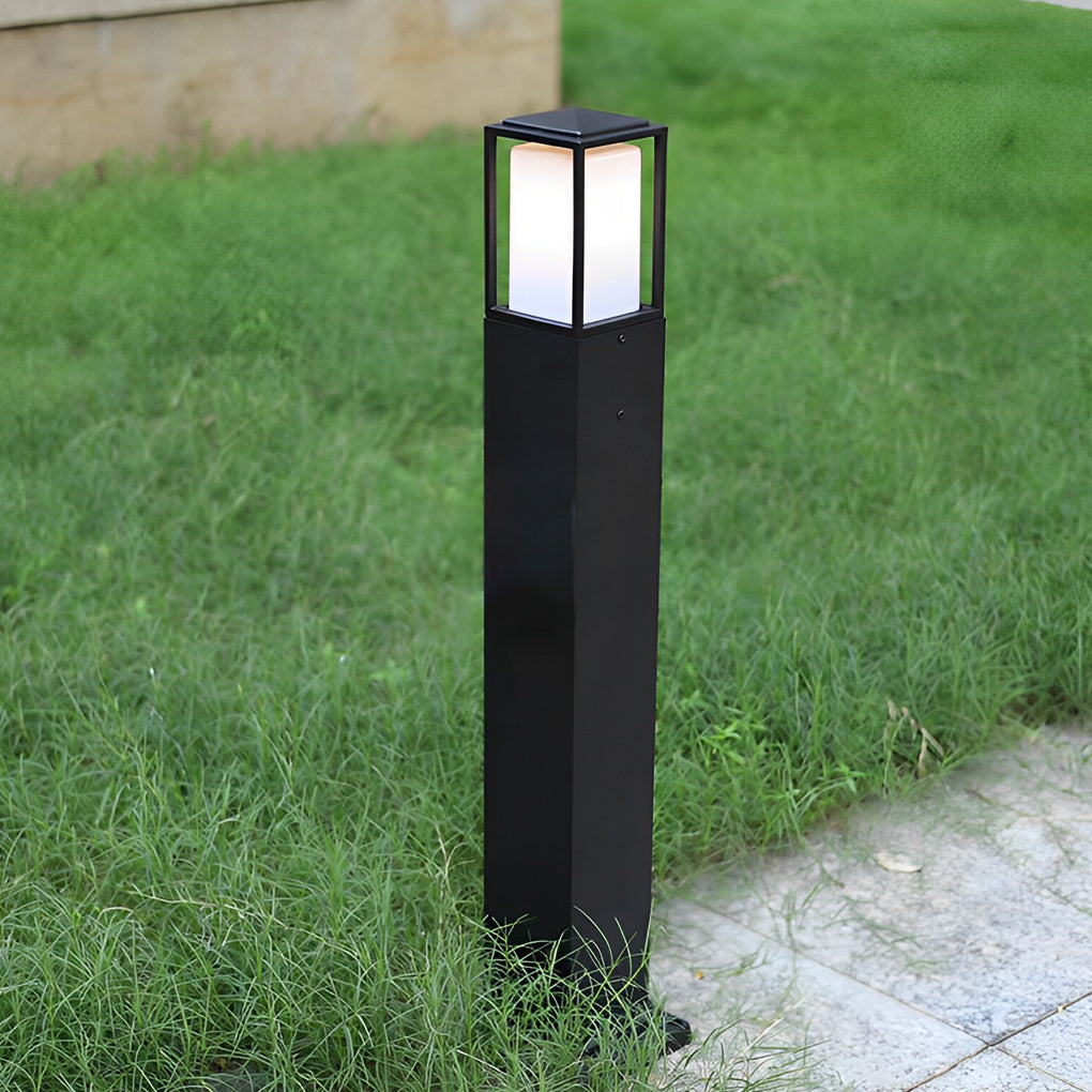 31.49 In. H Aluminum Black Bollard Lights Square Exterior Path Lights, Outdoor Wall Light, detail 3
