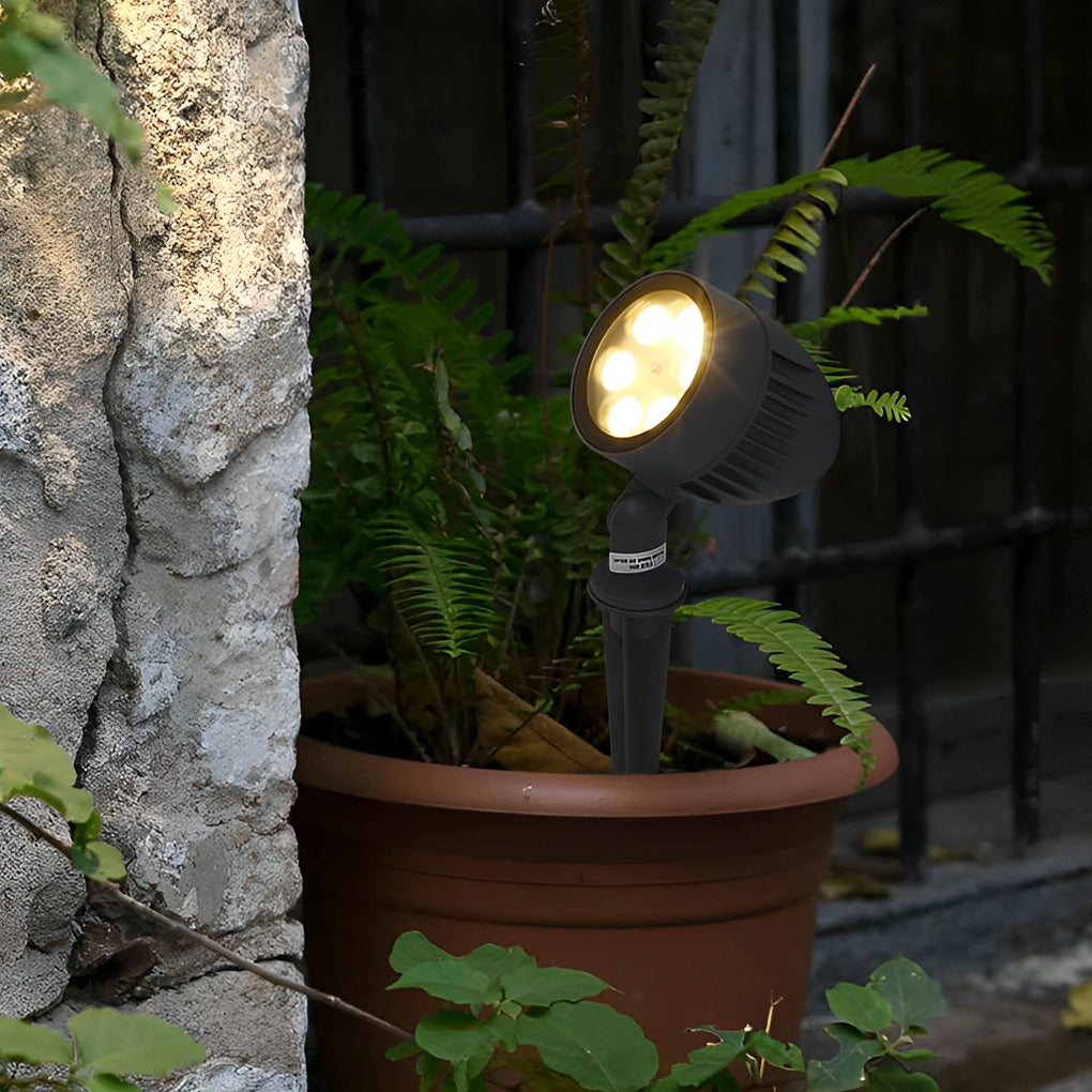 Adjustable Circular LED COB Waterproof Black Contemporary Exterior Spotlights, Outdoor Wall Light, detail 5