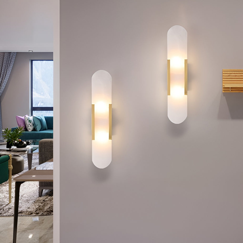 Electroplated Metal G4 LED Up and Down Lights Contemporary Wall Fixtures Lighting, Bedroom Wall Sconce, 13.8"