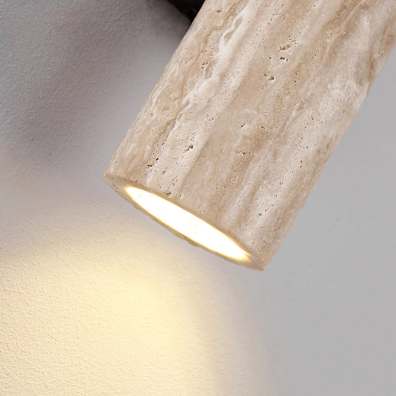 Natural Travertine Wall Light, Bedroom Wall Sconce, detail 6