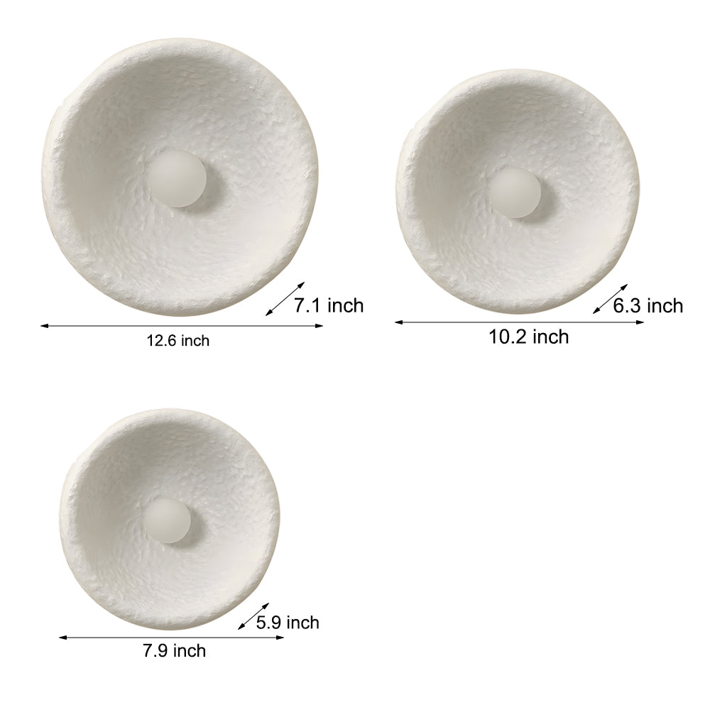 Japanese White Circular 1-Light Wall Light, 3 Sizes, Hardwired Wall Sconce, detail 5