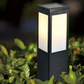 Industrial-Style Square LED Solar Landscape Lighting Waterproof Exterior Pathway Lights with Remote Control, Outdoor Wall Light, Iron, 17.7"