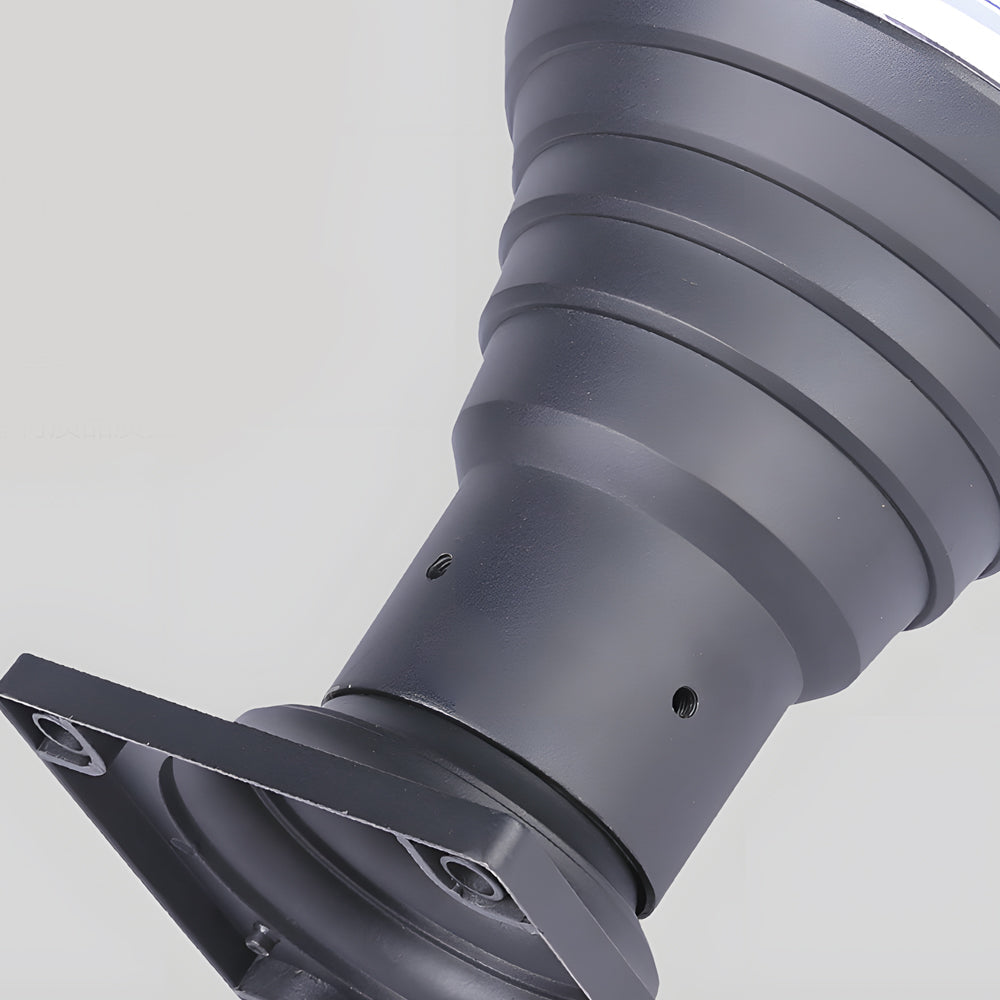 18.9-Inch H 1-Light Black Circular Pier Mount Post Light, Outdoor Wall Light, detail 4