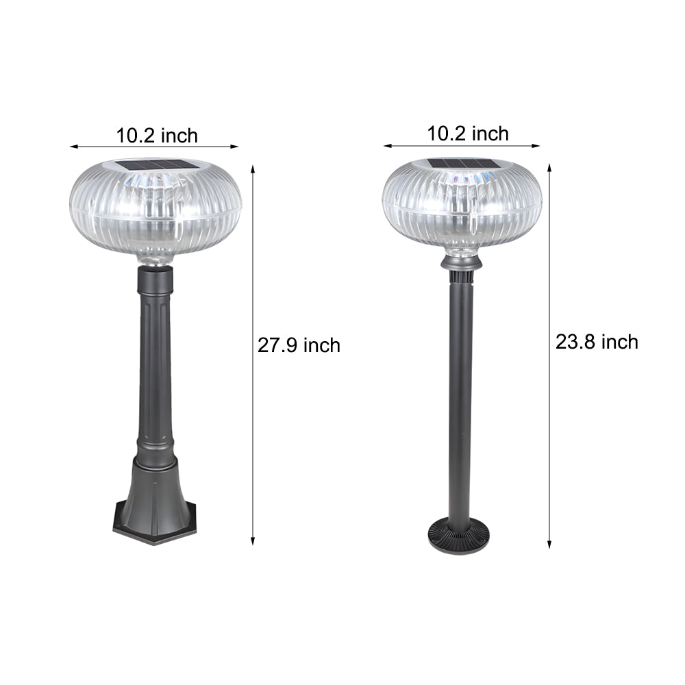 Contemporary Solar Lawn Light Metal Cylinder Oval Shade LED Exterior Bollard Light, Outdoor Wall Light, detail 4