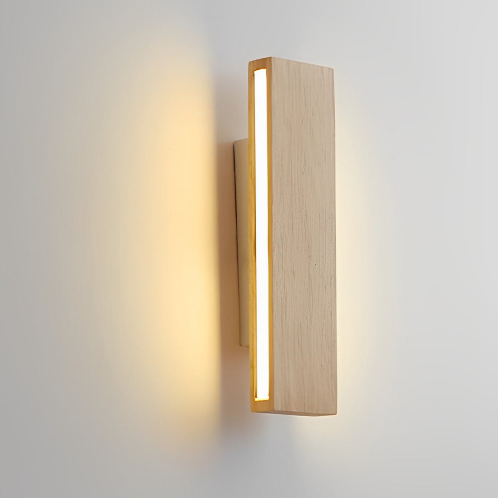 Rotatable Clean-Lined Box Wood Led Wall Light Wall Fixtures Fixture, Bedroom Wall Sconce, detail 4
