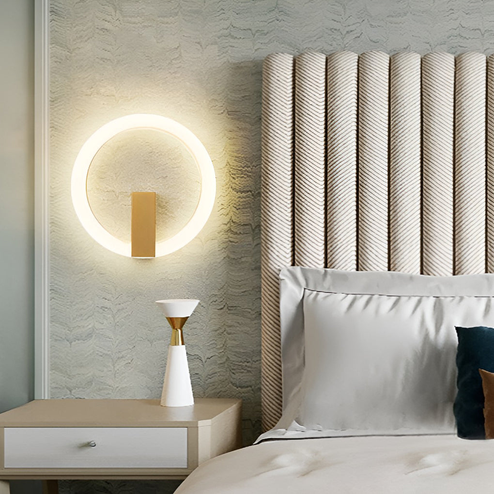 Circle Dimmable LED Contemporary Wall Light, Bedroom Wall Sconce, detail 5