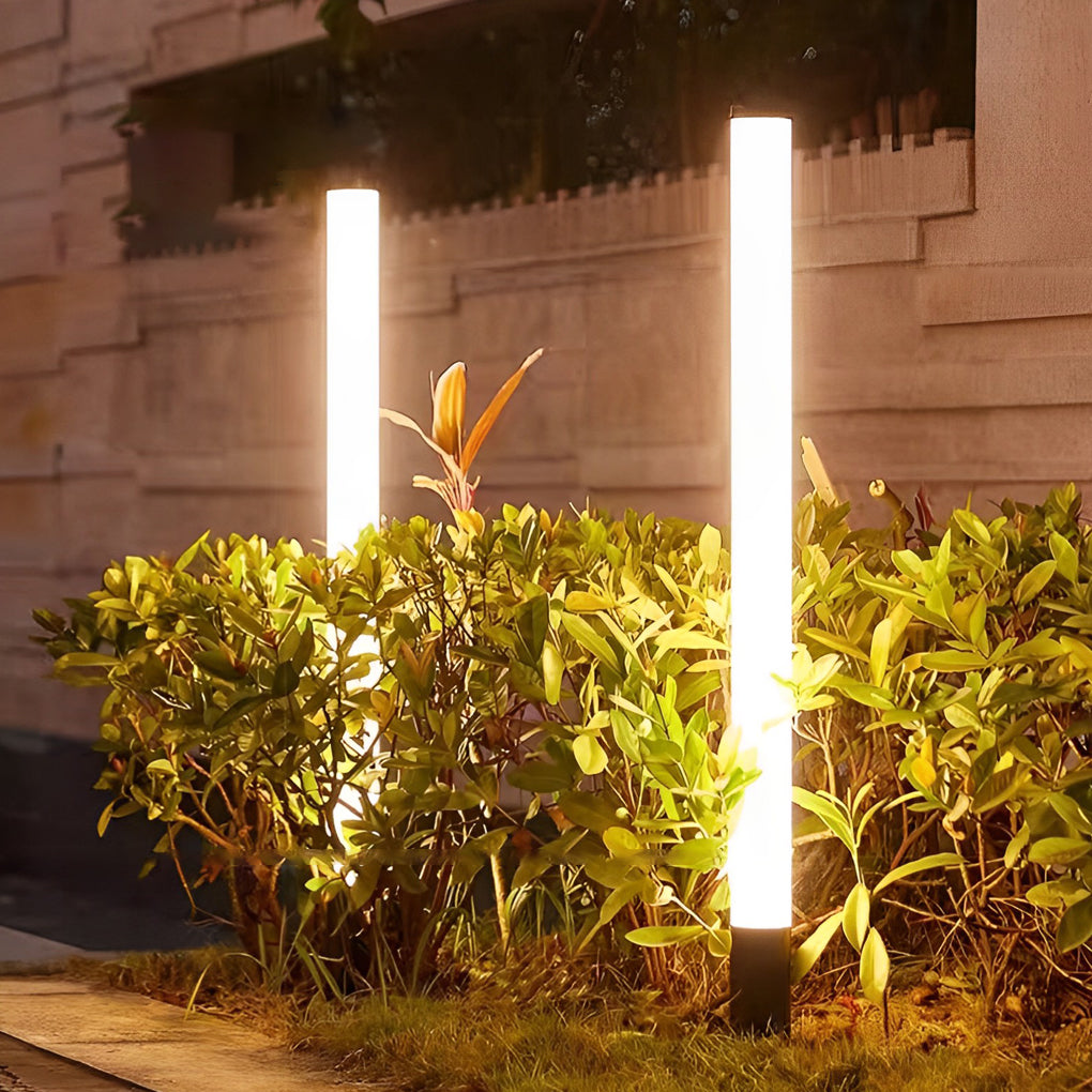 Cylindrical Acrylic Waterproof LED Black Contemporary Exterior Lawn Lights, Outdoor Wall Light, detail 3