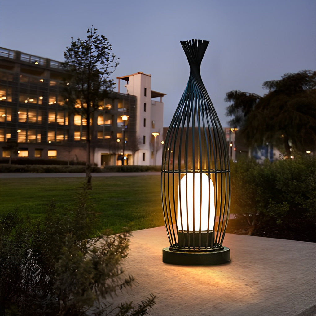 Industrial Courtyard Waterproof Caged LED Floor Light, Floor Lamp, detail 4