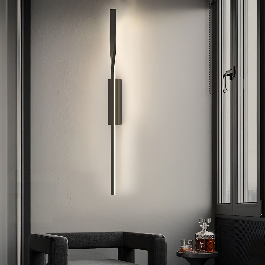 Creative Linear Strip LED Black Nordic Wall Light, Bedroom Wall Sconce, detail 7