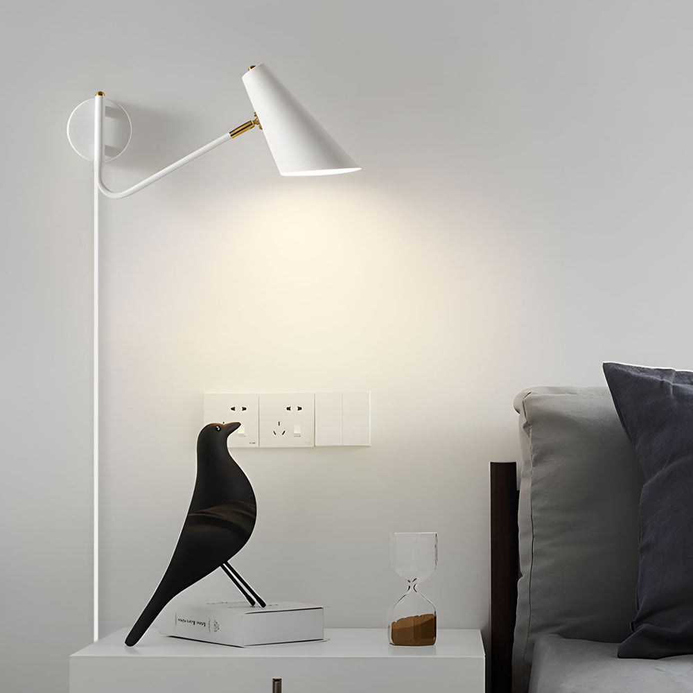 Contemporary Hoxton Suspended Wall Light with Conical Shade - 1-Light, Plug-In Wall Sconce, detail 2