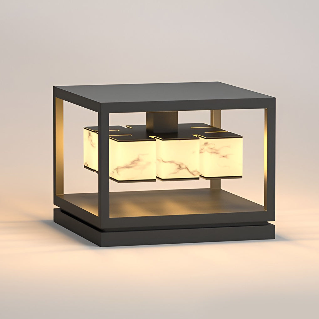 Square LED Waterproof Contemporary Solar Deck Post Lights Pillar Light Post Caps Lights, Outdoor Wall Light, detail 8