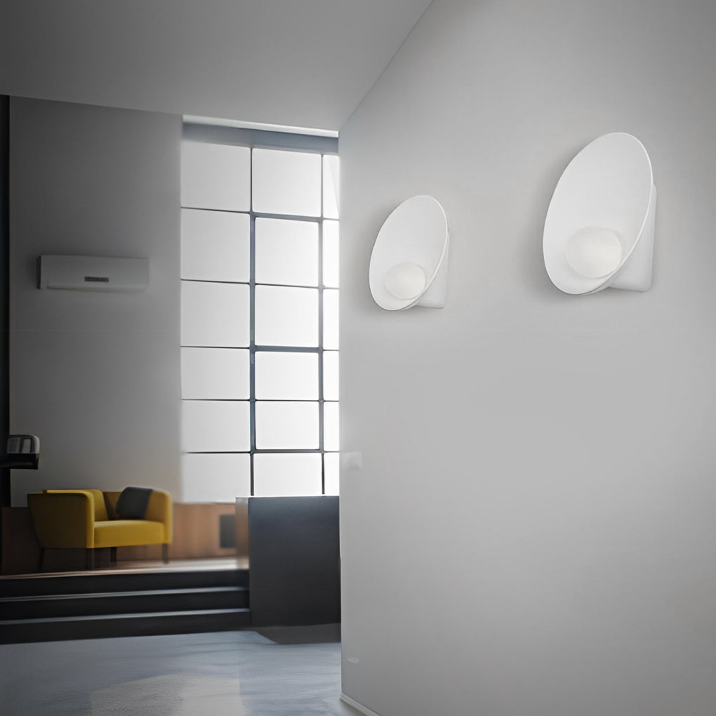 Circular Creative Resin Glass White Nordic Decorative Wall Fixtures Lighting, Bedroom Wall Sconce, detail 5