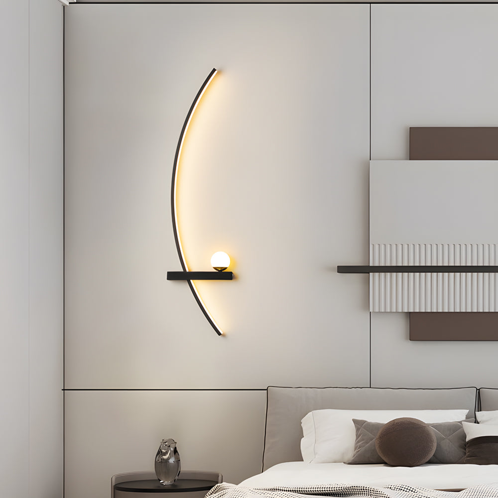 21'' Curved Strip 3 Step Dimming LED Wall Light, Hardwired Wall Sconce, detail 4