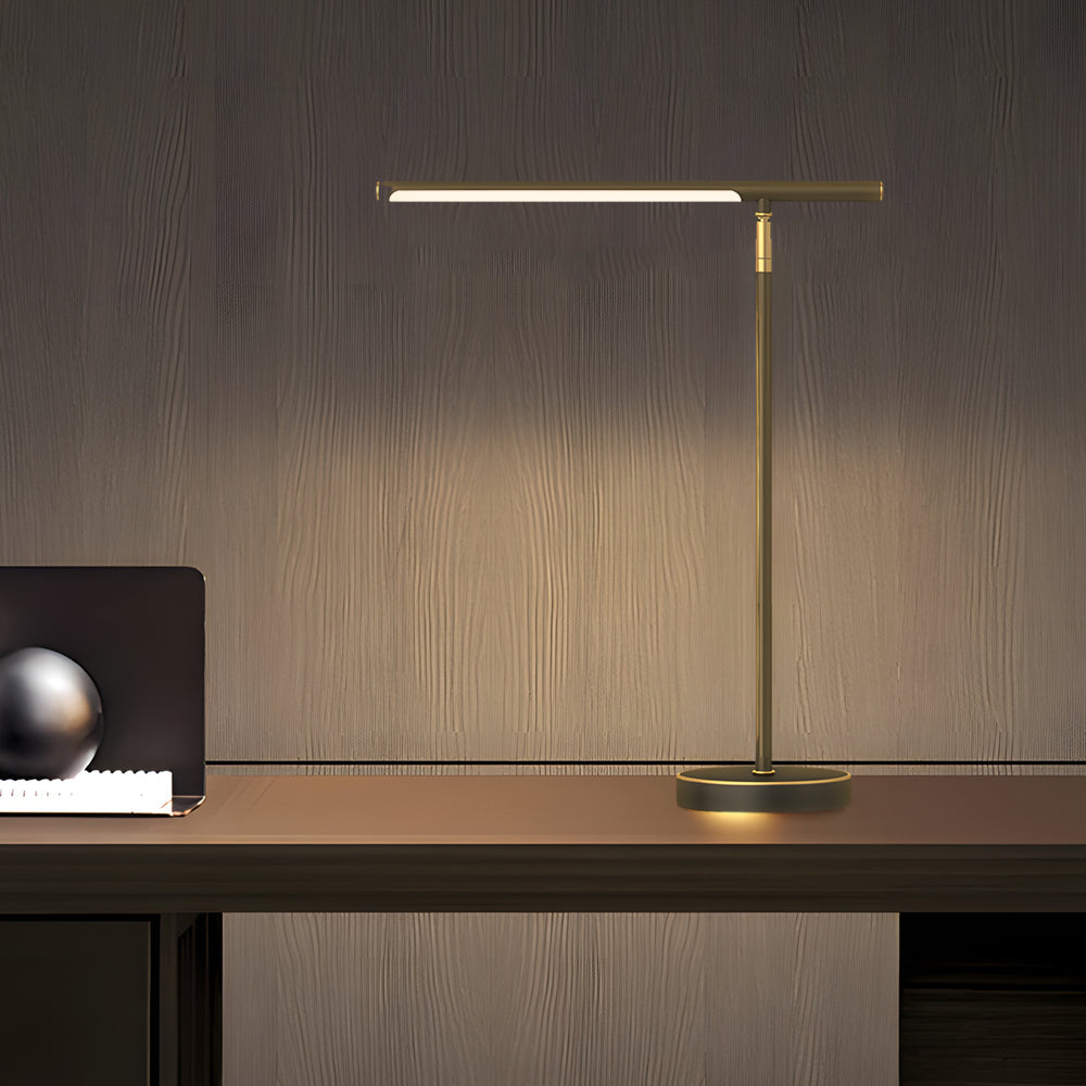 Copper Linear Brass LED Desk Light with Adjustable Angle for Focused Lighting, Bedside Table Lamp, detail 4