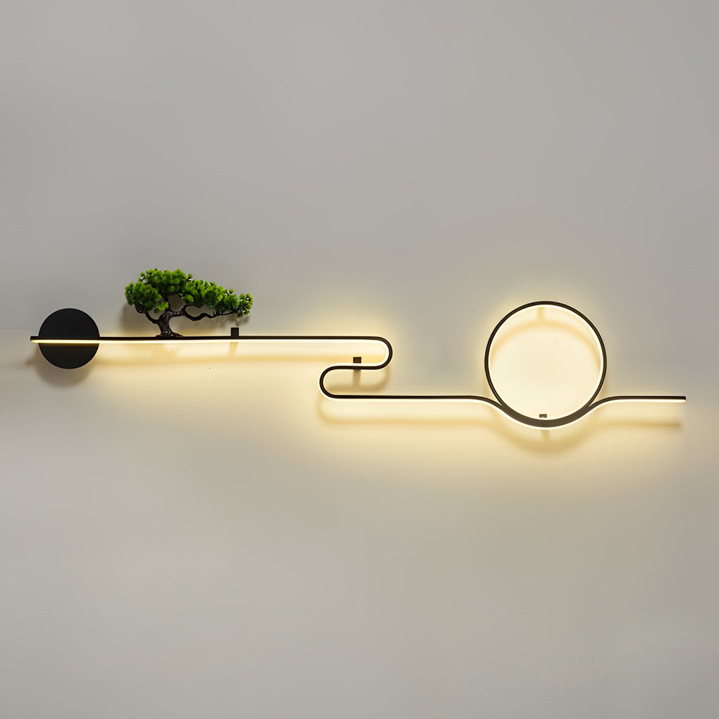 Moon Tree Scenery Waterproof LED Black Retro Exterior Wall Fixtures Sconces, Outdoor Wall Light, detail 8