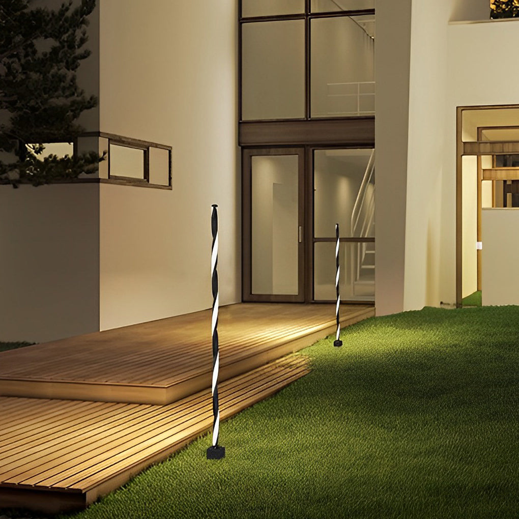 Unique Clean-Lined LED Waterproof Black Solar Powered Lawn Lights Path Lamp, Outdoor Wall Light, detail 5