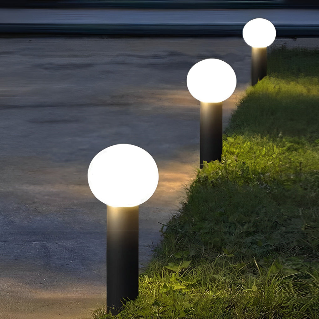 Circular Ball Waterproof LED Metal Black Contemporary Exterior Pathway Lights, Outdoor Wall Light, detail 2