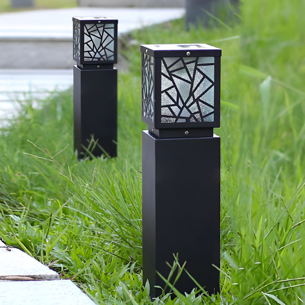 Retro LED Waterproof Black Contemporary Solar Path Lights Exterior Lawn Light, Outdoor Wall Light, detail 5