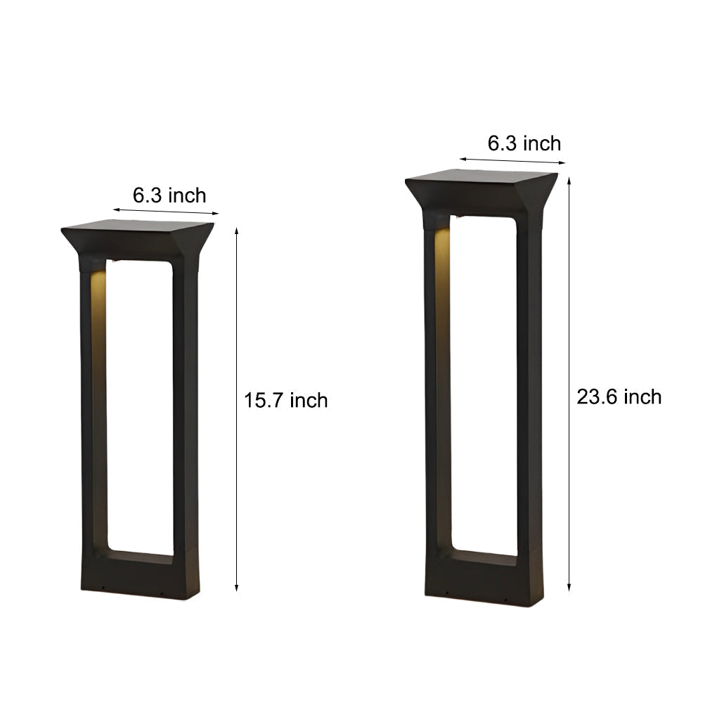 Door Shape Clean-Lined Waterproof LED Black Contemporary Solar Pathway Lights, Outdoor Wall Light, detail 5