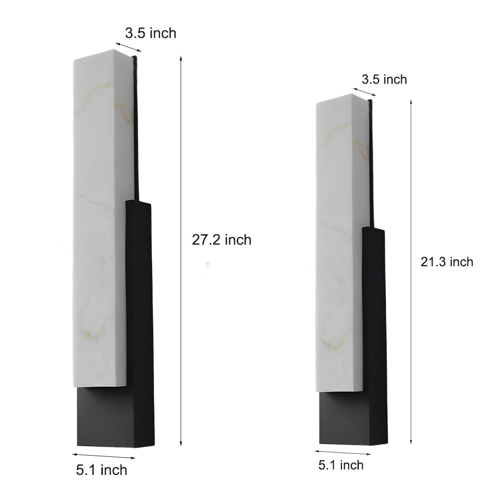 Waterproof Imitation Marble Shade LED Black Contemporary Exterior Wall Light, Outdoor Wall Light, detail 6
