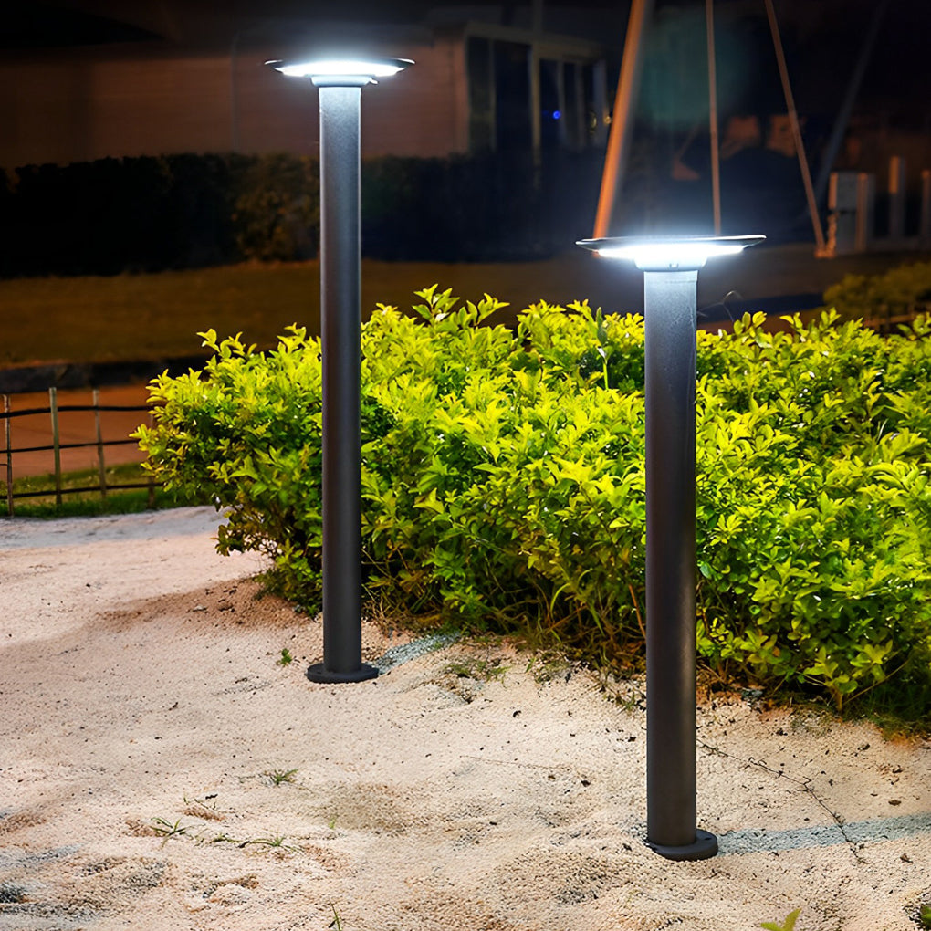 Circular Waterproof Intelligent Light Control LED Solar Exterior Lawn Lamp, Outdoor Wall Light, Die-cast Aluminum, 24"