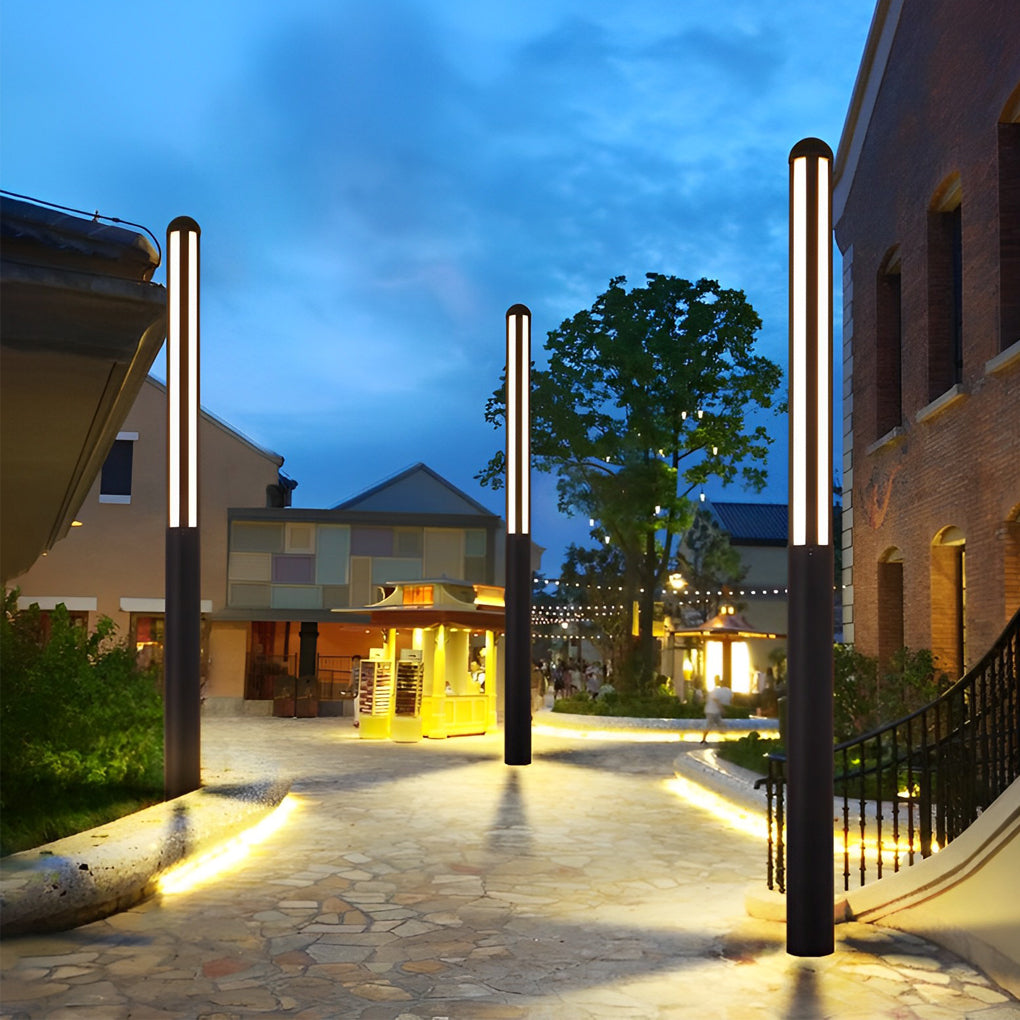 Clean-Lined Waterproof LED Black Contemporary Residential Exterior Pole Lights Yard Lighting, Outdoor Wall Light, detail 5