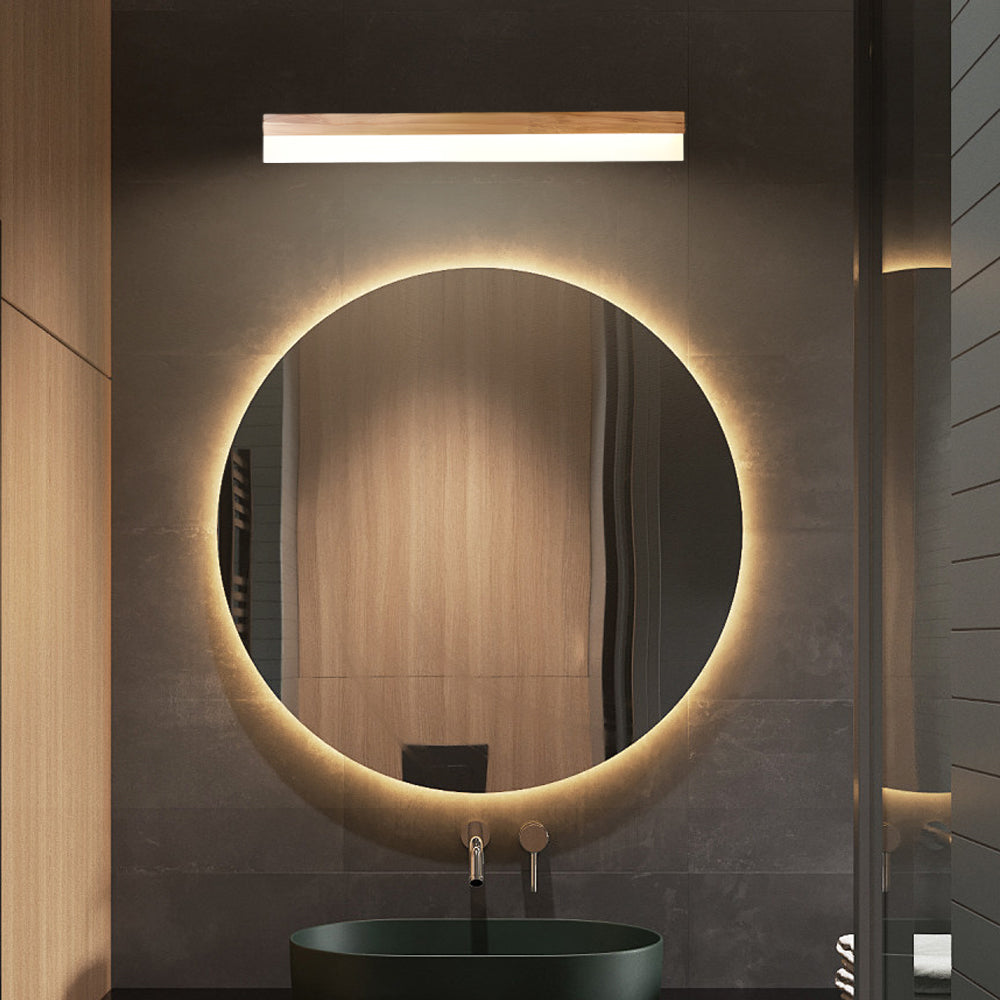 Natural Wooden LED Bathroom Vanity Fixture with Plastic Shade Mirror Lighting Fixture, Bathroom Vanity Light, detail 2