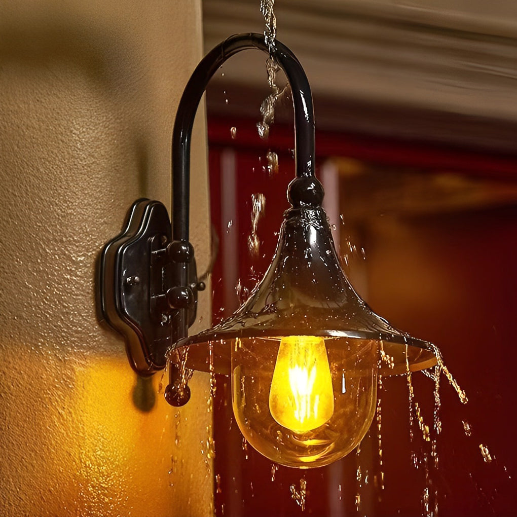 Creative Trumpet Shaped Waterproof LED Black Vintage Exterior Wall Light, Outdoor Wall Light, detail 4