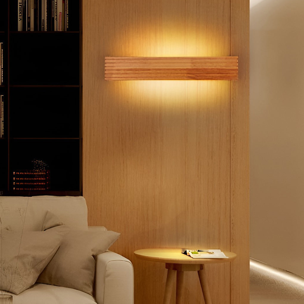 Wood Box Waterproof LED Nordic Wall Light Lighting Mirror Light, Bathroom Vanity Light, 14"