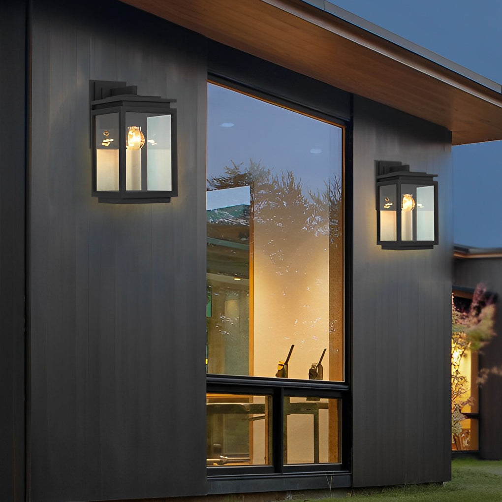 Waterproof Box Glass Black Industrial Exterior Wall Light Exterior Lights, Outdoor Wall Light, detail 4