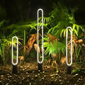 Waterproof Long Strip Aluminum LED Black Contemporary Solar Pathway Lights, Outdoor Wall Light, 15.7"