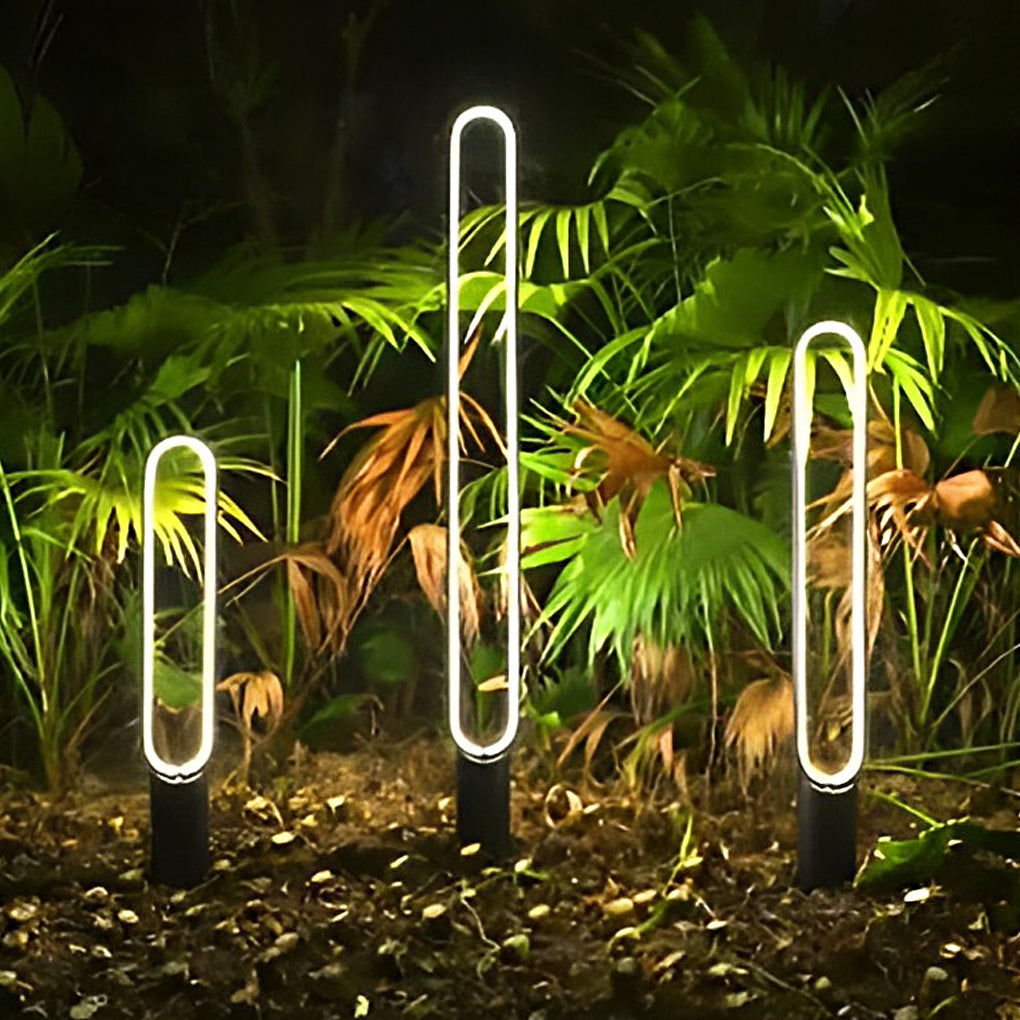 Waterproof Long Strip Aluminum LED Black Contemporary Solar Pathway Lights, Outdoor Wall Light, 15.7"