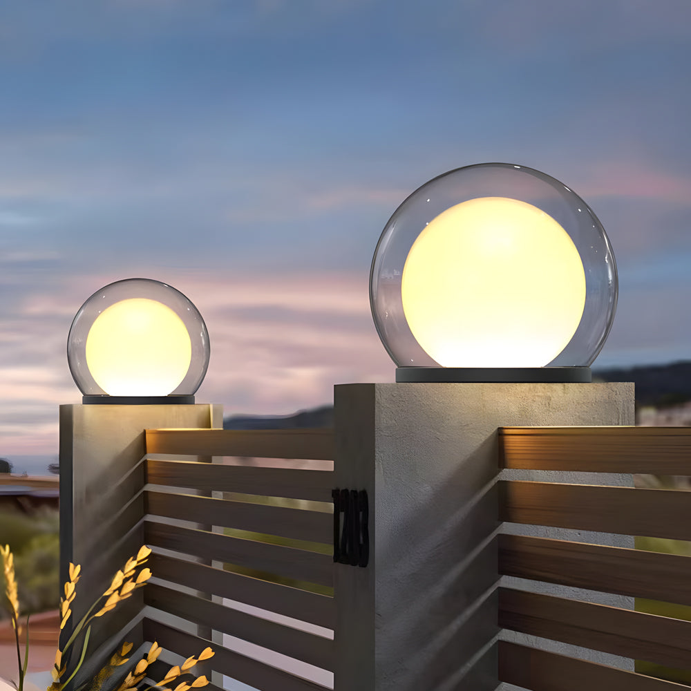 Solar Bubble Lunar Post Light Waterproof Globe Exterior Lantern Gate Light Exterior Lamp Landscape Light, Outdoor Wall Light, detail 4