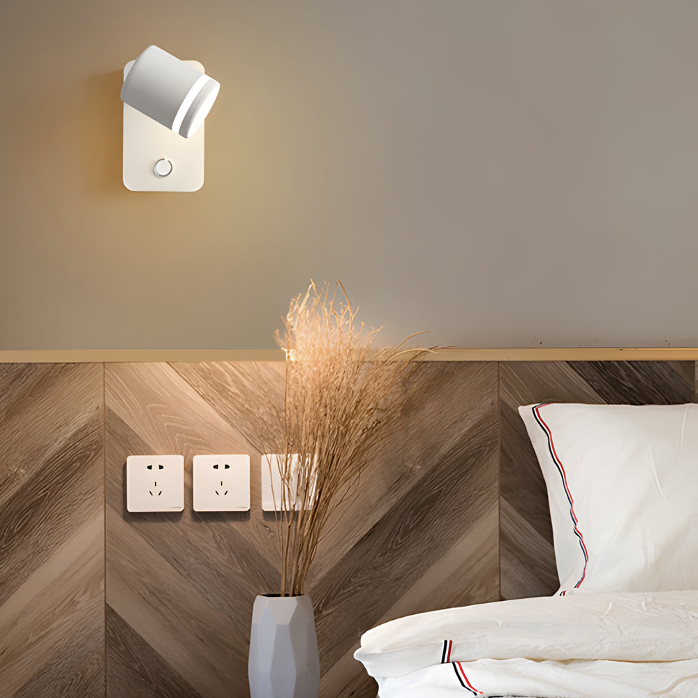 USB Rotatable Magnetic Wall Fixture Bedside Spotlight, Bedroom Wall Sconce, detail 2
