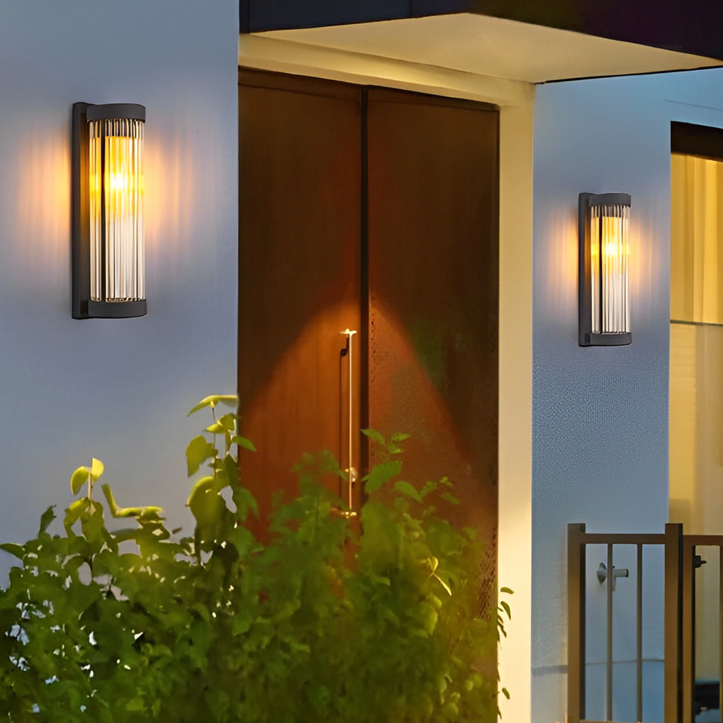 Creative Glass Waterproof LED Black Contemporary Solar Wall Light Exterior Lights, Hardwired Wall Sconce, detail 5