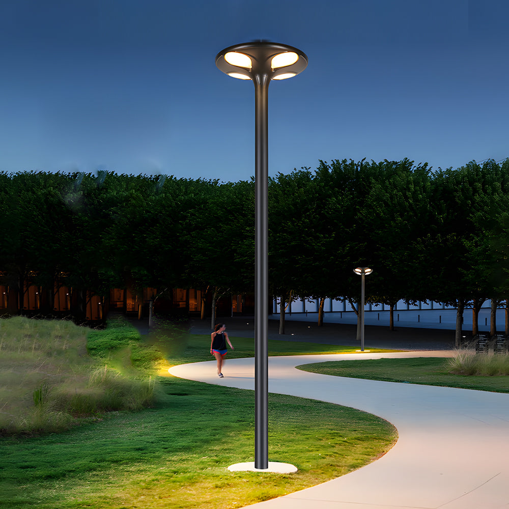 Exterior Black LED Solar Lamp Post Street Light, Outdoor Wall Light, 98.4"