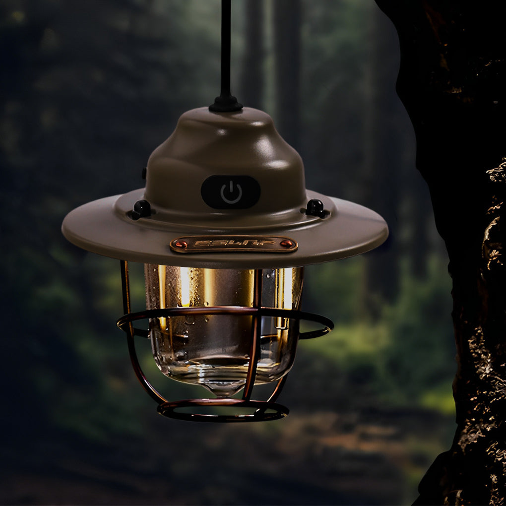 Circular LED Waterproof USB Rechargeable Retro Exterior Light Camping Lamp, Outdoor Wall Light, detail 2