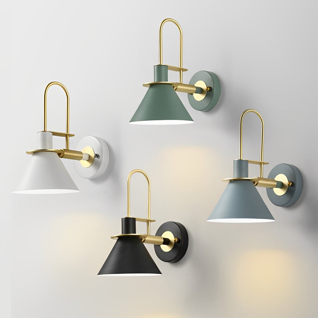 Clean-Lined Horn Shape Iron Creative Contemporary Wall Light, Bedroom Wall Sconce, detail 9