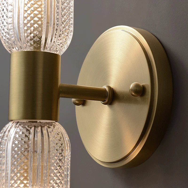 Palermo 12" Brass Wall Light Wall Light, Bathroom Wall Sconce, detail 5