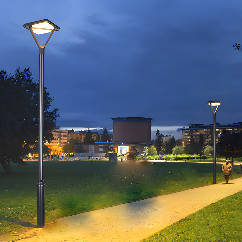 Glass Black LED Solar Lamp Post and Pole Street Lights, Outdoor Wall Light, detail 2