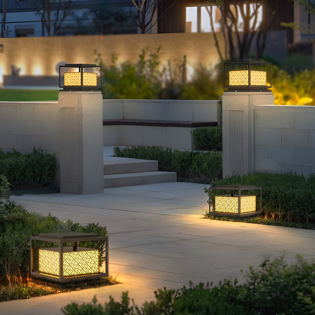 Square Waterproof Contemporary Solar Exterior Fence Post Lights Pillar Light, Outdoor Wall Light, detail 4