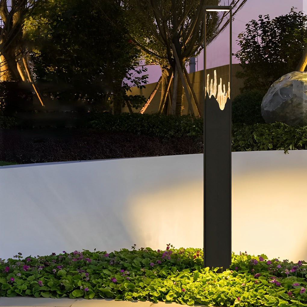 Box Glass Mountain Scenery Black Contemporary Exterior Pathway Lights, Outdoor Wall Light, detail 2