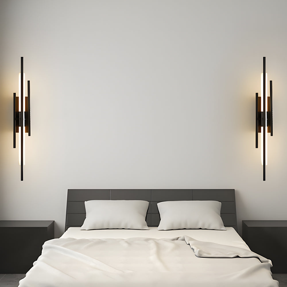 Long Strips Grille Iron Acrylic Clean Contemporary LED Wall Light, Hardwired Wall Sconce, detail 7