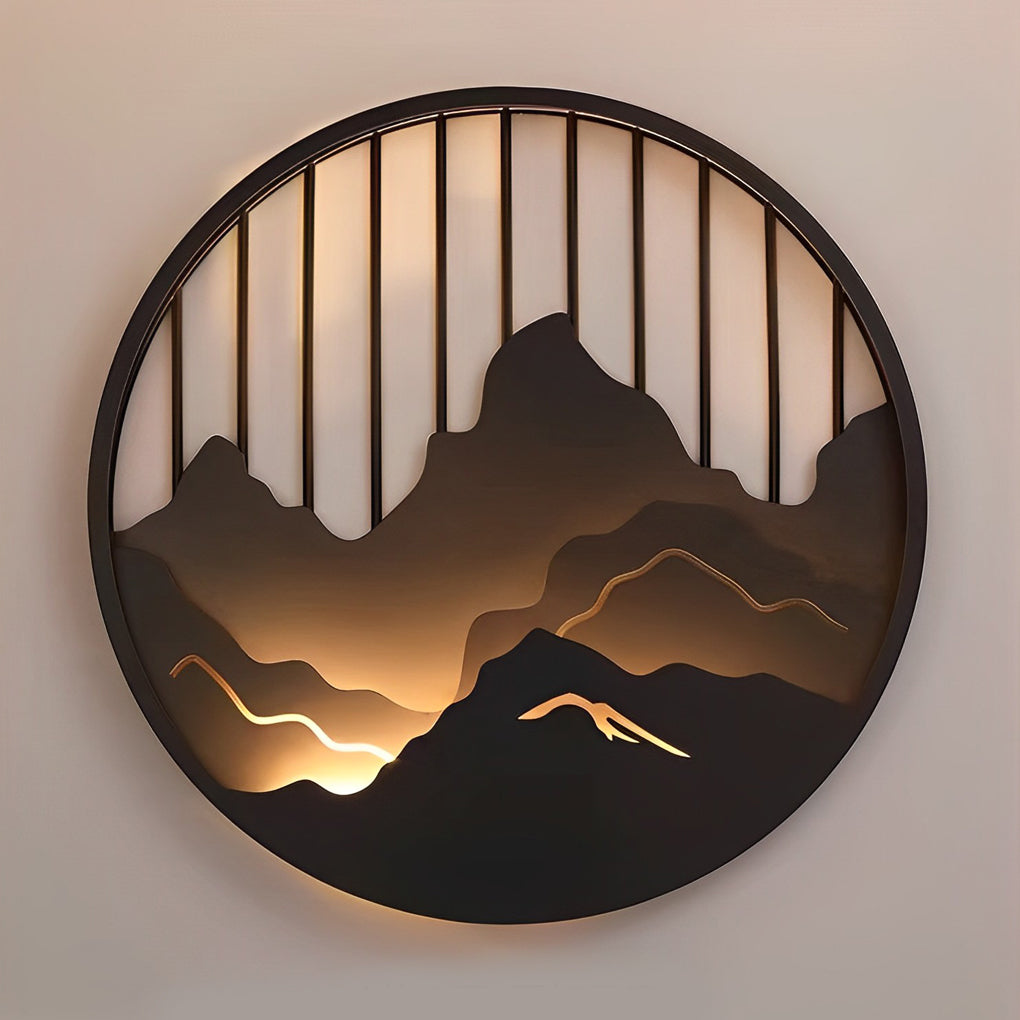 Circular Mountain Scenery LED Waterproof Exterior Wall Light Lighting, Outdoor Wall Light, detail 8