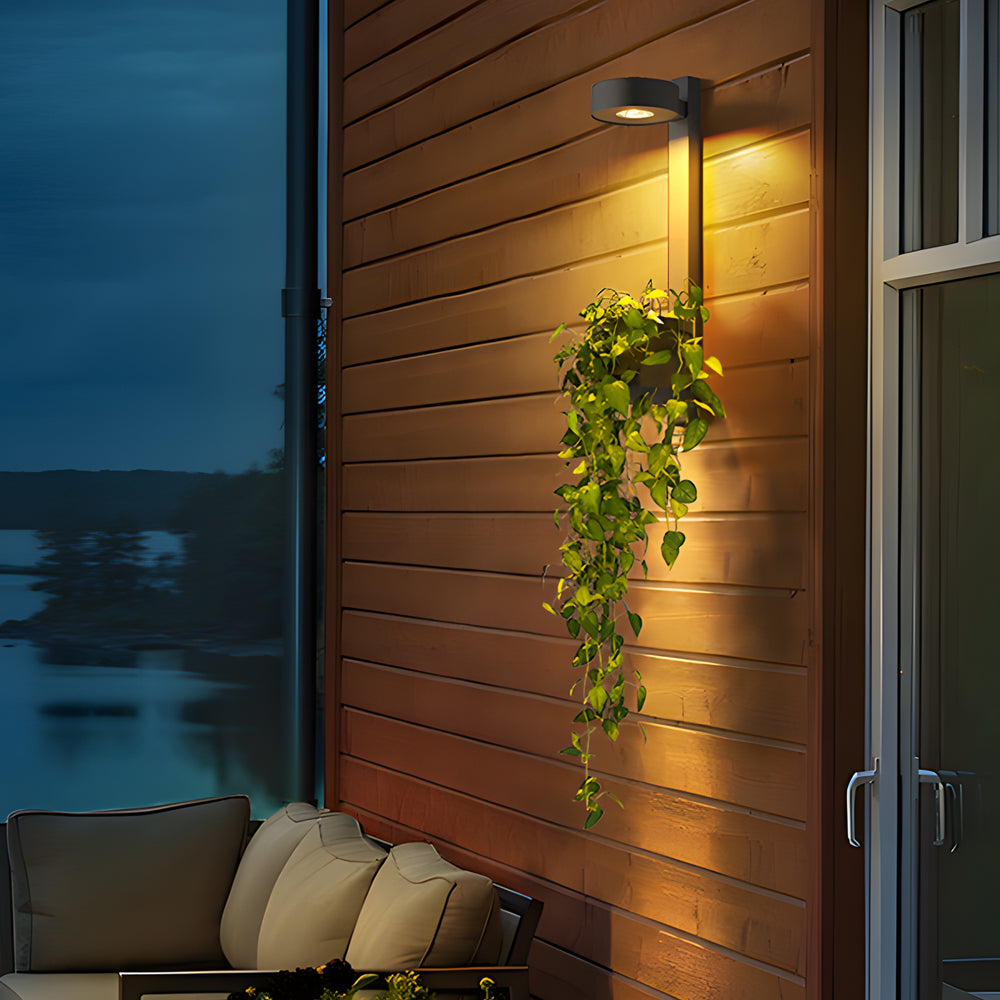 1-Light Solar Wall Mounted Plant Stand Exterior Wall Light with Planter, Outdoor Wall Light, detail 5