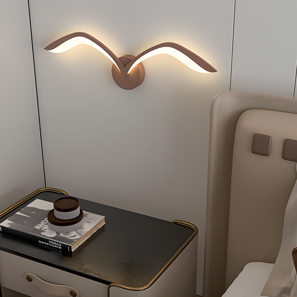 Contemporary Seagull LED Wall Light - Nordic Acrylic Wing Design, Hardwired Wall Sconce, detail 2