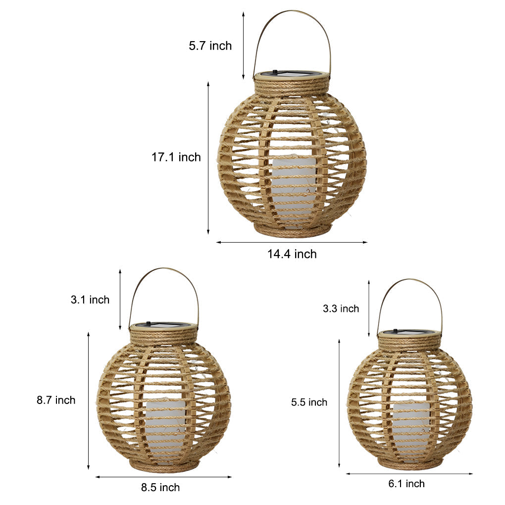 Waterproof LED Rattan Portable Contemporary Exterior Solar Lanterns Garden Lamp, Outdoor Wall Light, detail 5